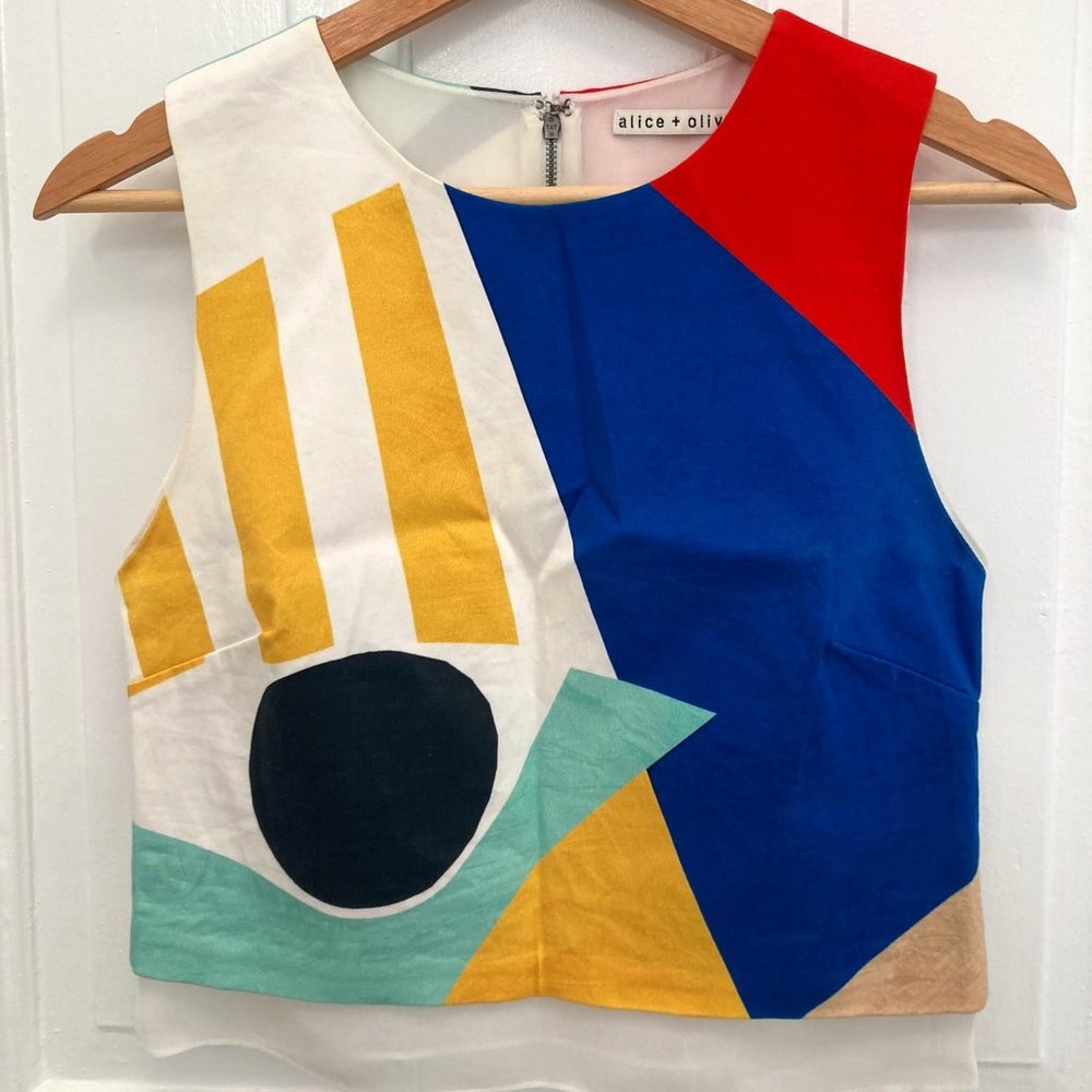 Alice + Olivia "Giana" Layered Crop Top